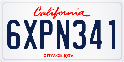 CA license plate 6XPN341