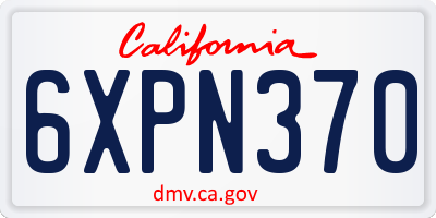 CA license plate 6XPN370