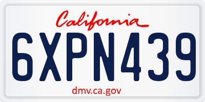 CA license plate 6XPN439