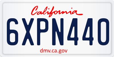 CA license plate 6XPN440