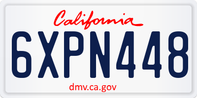 CA license plate 6XPN448