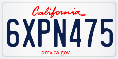 CA license plate 6XPN475