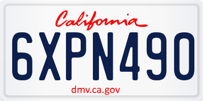 CA license plate 6XPN490