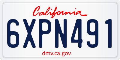 CA license plate 6XPN491