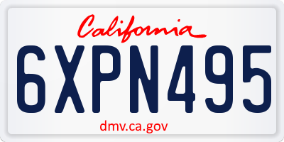 CA license plate 6XPN495