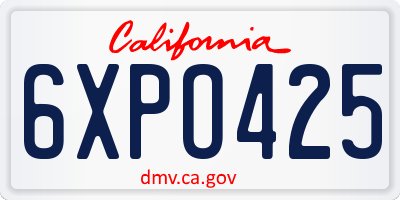 CA license plate 6XPO425