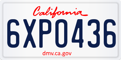 CA license plate 6XPO436