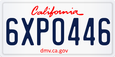 CA license plate 6XPO446