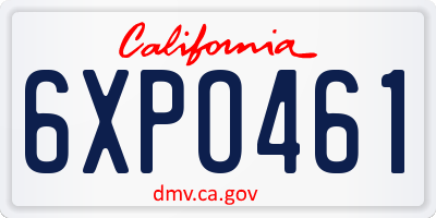 CA license plate 6XPO461