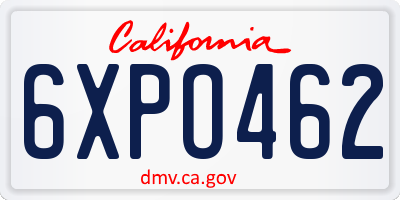 CA license plate 6XPO462