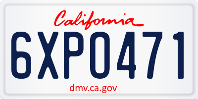CA license plate 6XPO471