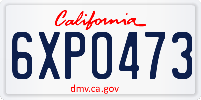 CA license plate 6XPO473