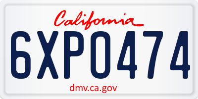 CA license plate 6XPO474