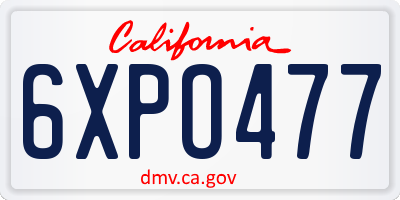 CA license plate 6XPO477