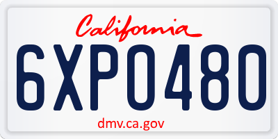 CA license plate 6XPO480
