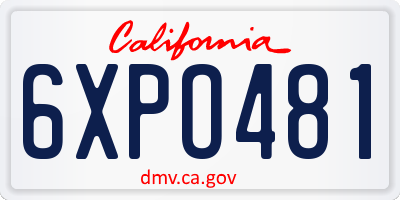 CA license plate 6XPO481