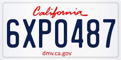 CA license plate 6XPO487