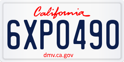 CA license plate 6XPO490