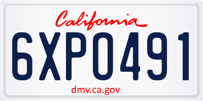 CA license plate 6XPO491