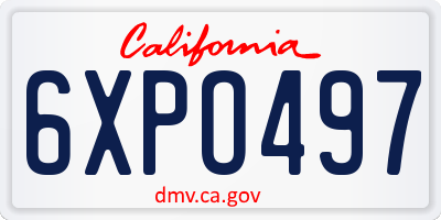 CA license plate 6XPO497
