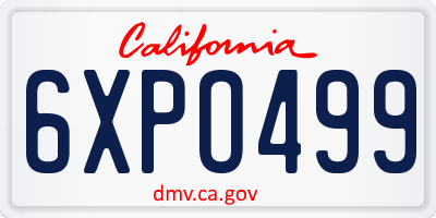 CA license plate 6XPO499