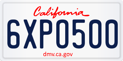 CA license plate 6XPO500