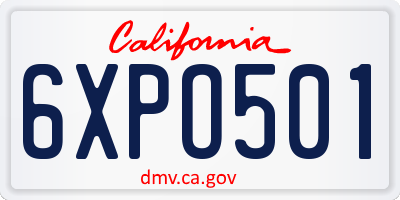CA license plate 6XPO501