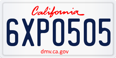 CA license plate 6XPO505