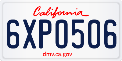 CA license plate 6XPO506