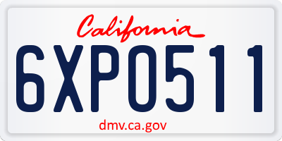 CA license plate 6XPO511
