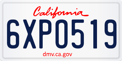 CA license plate 6XPO519