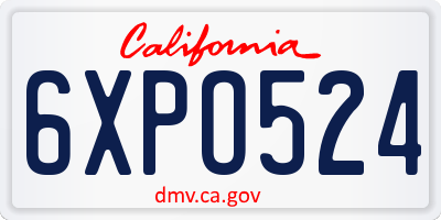 CA license plate 6XPO524