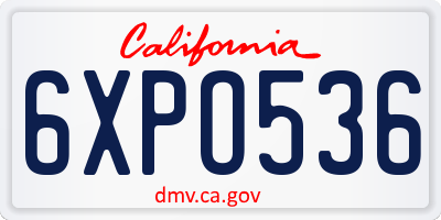 CA license plate 6XPO536