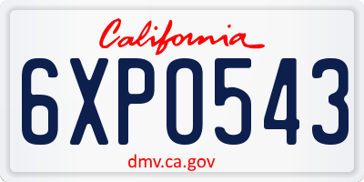 CA license plate 6XPO543