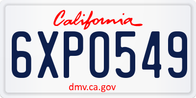 CA license plate 6XPO549