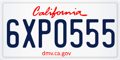 CA license plate 6XPO555