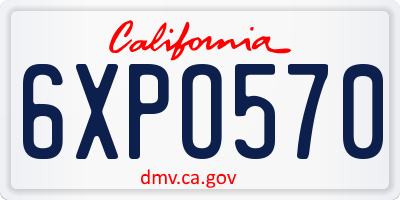 CA license plate 6XPO570