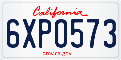 CA license plate 6XPO573