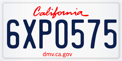 CA license plate 6XPO575