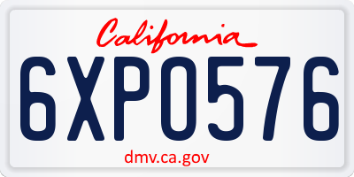 CA license plate 6XPO576