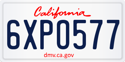CA license plate 6XPO577