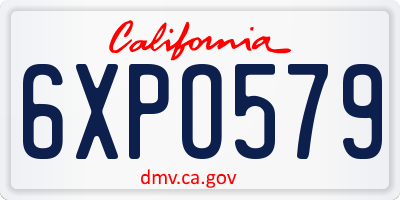 CA license plate 6XPO579