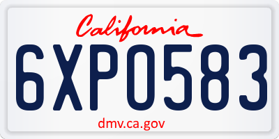 CA license plate 6XPO583