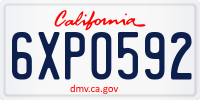 CA license plate 6XPO592