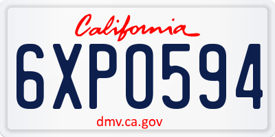 CA license plate 6XPO594