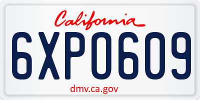 CA license plate 6XPO609