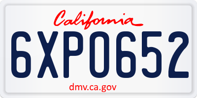 CA license plate 6XPO652