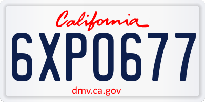 CA license plate 6XPO677