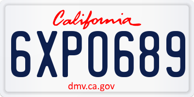 CA license plate 6XPO689