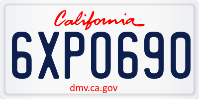 CA license plate 6XPO690